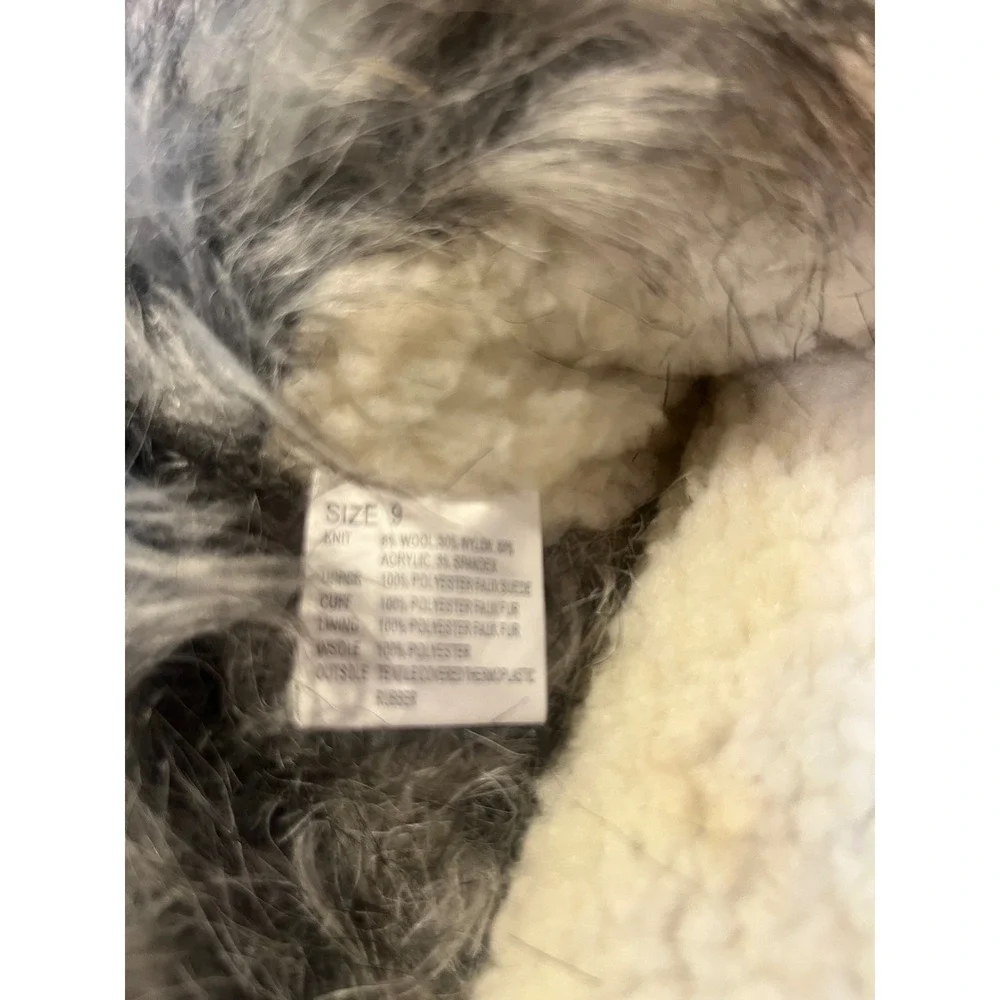 Muk Luks Womens Tall Winter Boots Faux Fur Knit Nordic Snowflake Black White